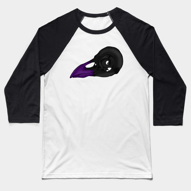 Raven Skull Baseball T-Shirt by Basicallyimbored